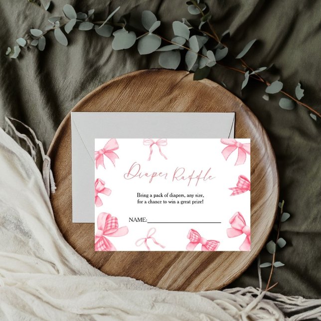 Daiper Boho Rose Bow Raffle pour carte baby shower (Créateur téléchargé)