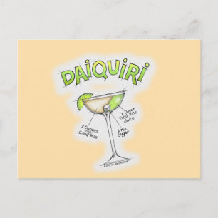 DAIQUIRI RECIPE COCKTAIL ART POSTCARD