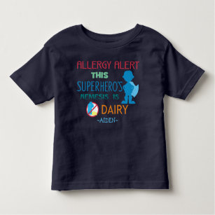 Dairy Allergy Alert Superhero Boy Silhouette Toddler T-shirt