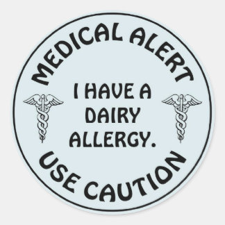DAIRY ALLERGY CLASSIC ROUND STICKER
