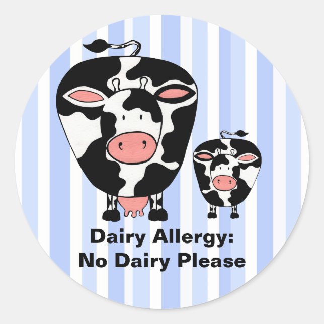 Dairy Allergy Farm Cow Personalized Label (Front)