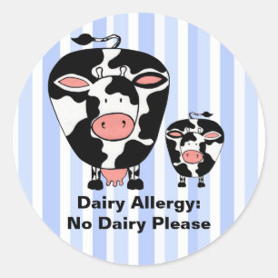 Dairy Allergy Farm Cow Personalized Label