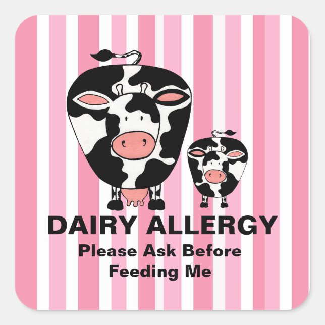 Dairy Allergy Farm Cow Personalized Label (Front)