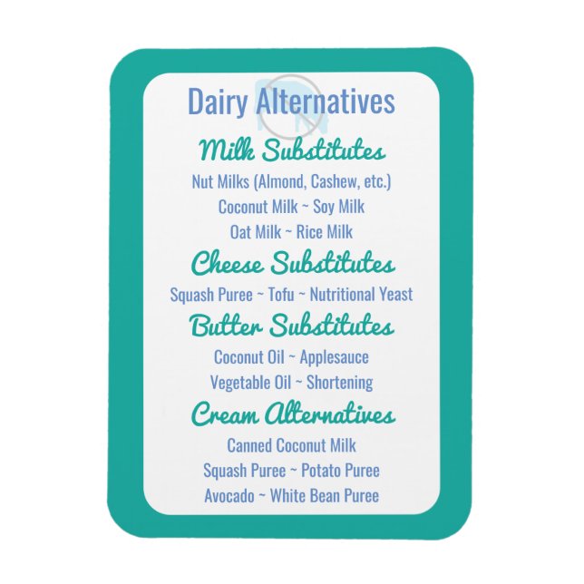Dairy Alternatives Reference Dairy Substitutes Magnet (Vertical)