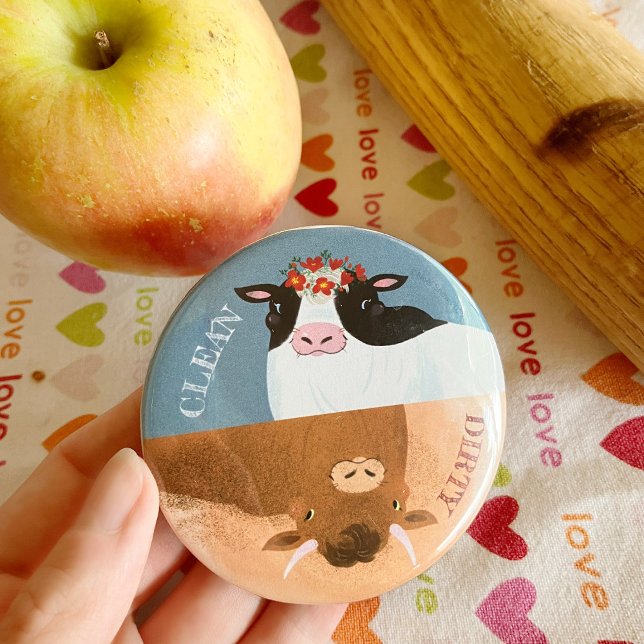 Dairy Cow and Red Flower Crown Magnet (Creator Uploaded)