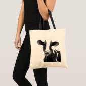 Dairy Cow - Black and White Dairy Calf Tote Bag (Front (Product))
