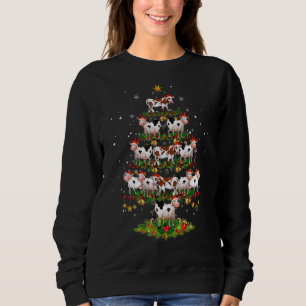 Dairy Cow Christmas Tree Cute Xmas Santa Hat Anima Sweatshirt