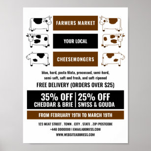 Dairy Cow Design, Cheesemonger Advertising Poster