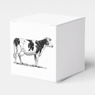 Dairy Cow Holstein Fresian Pencil Drawing Favor Box