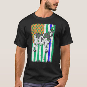 Dairy Cow Irish Usa Flag Police Officer Cop St Pat T-Shirt