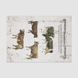 Dairy Cow Vintage Style Old Rustic Cows Tissue Paper
