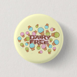 Dairy Cream Ice Cream 1 Inch Round Button