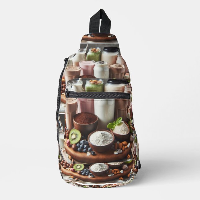 Dairy Delight Milk & Cheese Print Cut Sew Bag (Front)