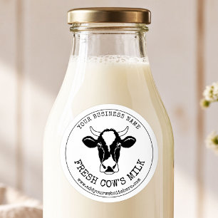 Dairy Farm Cow's Milk Label Rustic Black & White