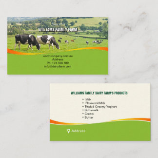 Dairy Farms, cattle, agriculture, Business Card