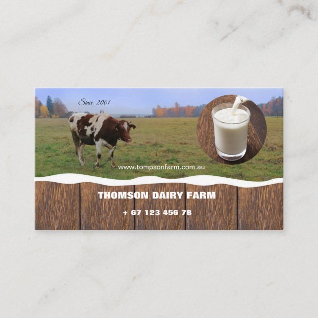Dairy Farms, cattle, agriculture,  Business Card (Front)