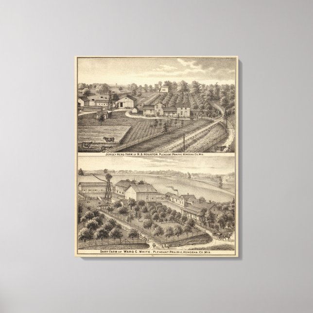 Dairy farms of RS Houston and WC White Canvas Print (Front)