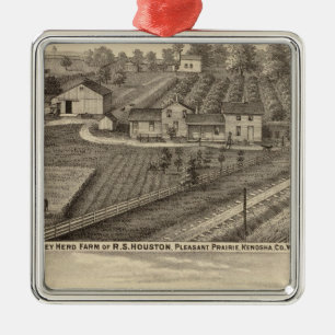 Dairy farms of RS Houston and WC White Metal Ornament