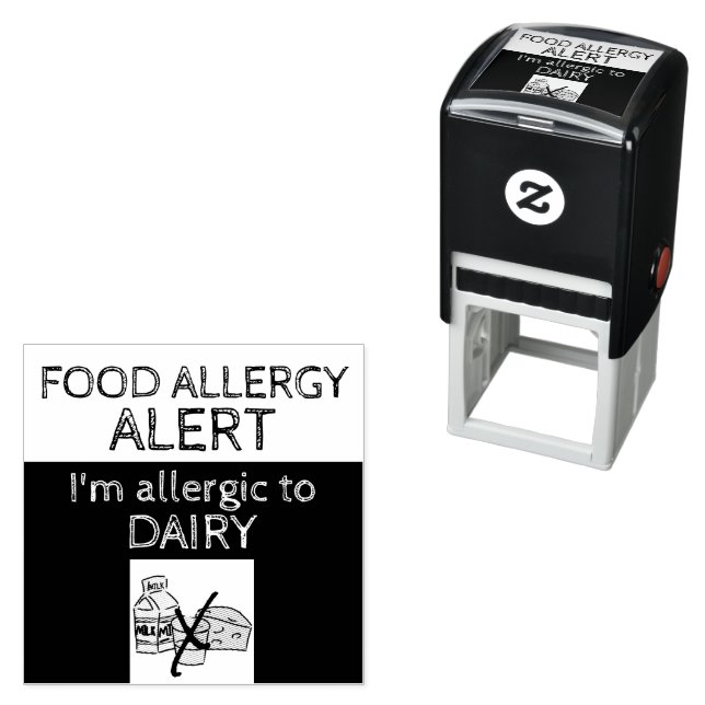 Dairy Food Allergy Alert Self-inking Stamp (In Situ)