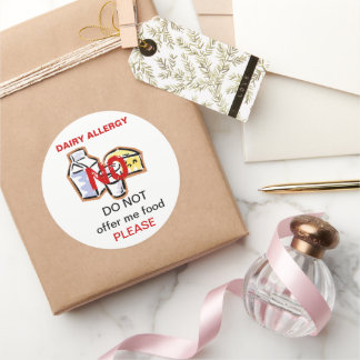 Dairy Food Allergy Label Sticker