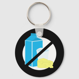 Dairy Free Black No Lactose or Dairy Allergy Kids Keychain