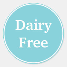 Dairy Free. Food Craft Customized Product Labels