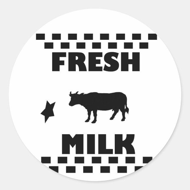 Dairy fresh cow milk classic round sticker (Front)