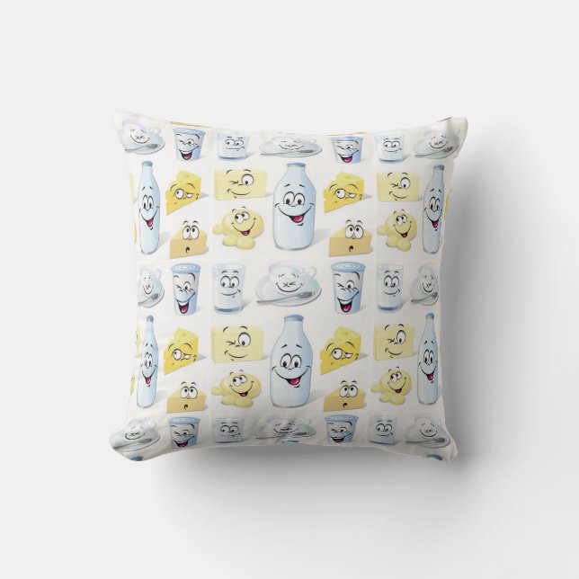 Dairy Friends Throw Pillow (Front)