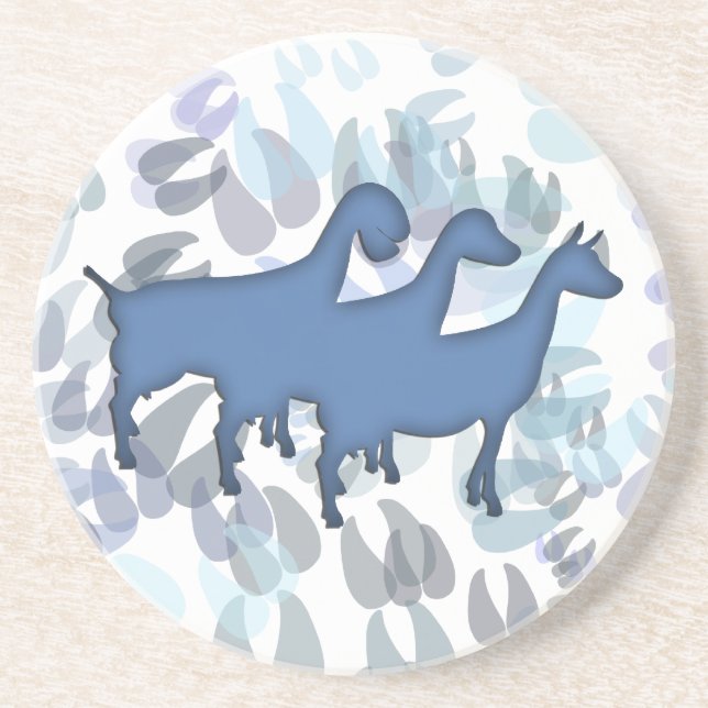 Dairy Goat Sandstone Coaster (Front)
