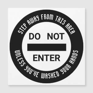 Dairy NO ENTRY Wash Hands Magnetic Card