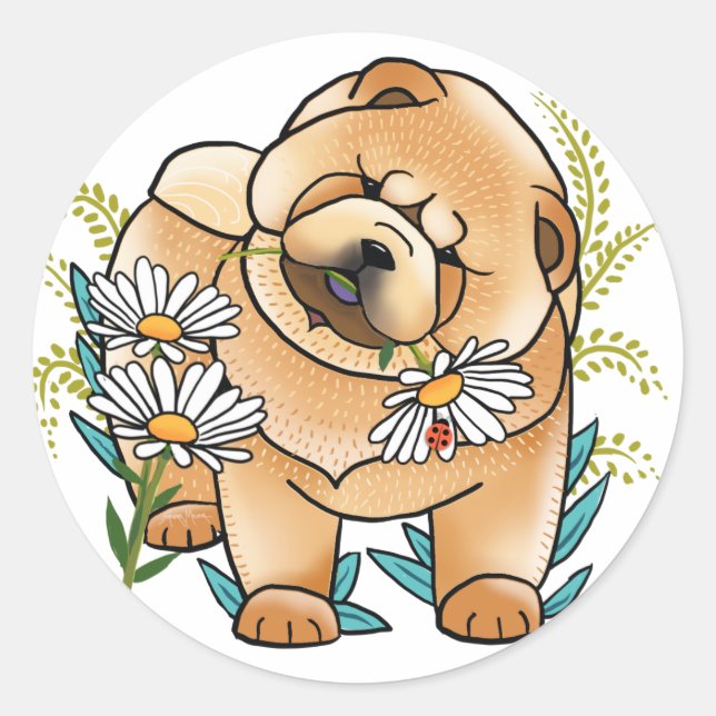 DAISEE MAE chow puppy stickers (Front)