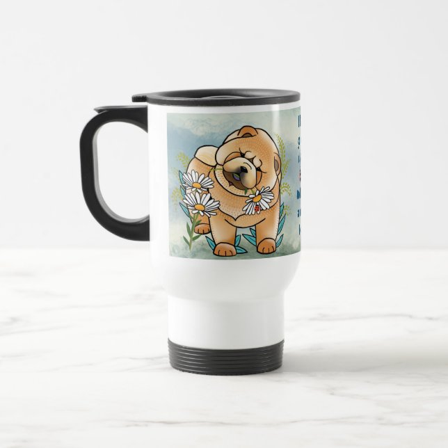 DAISEE MAE chow puppy travel mug (Left)