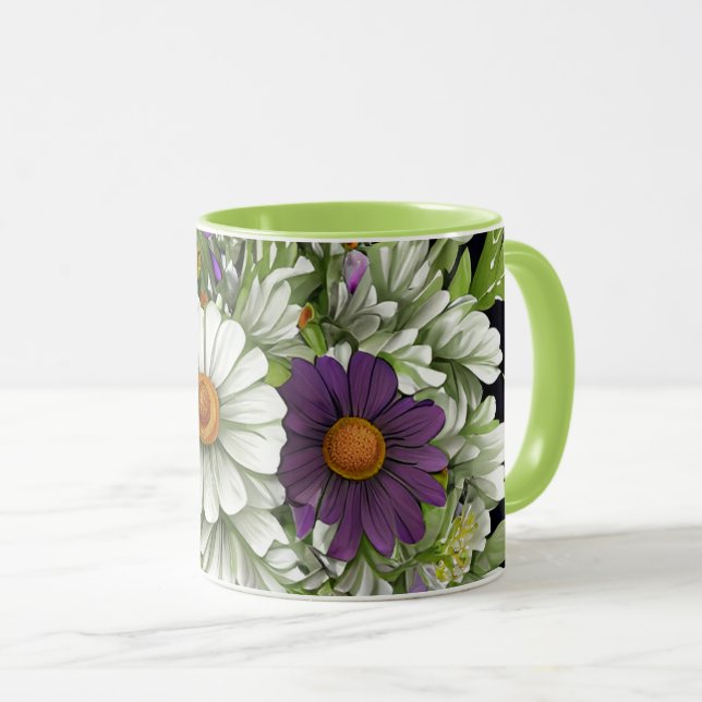 Daises in a Floral Bouquet Mug (Front Right)