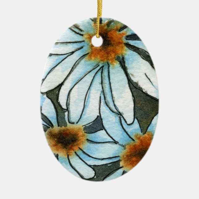 "Daisie #1" Floral Ornament (Front)