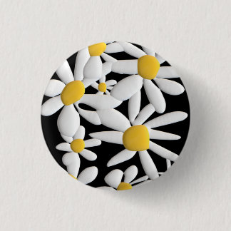 DAISIES 1 INCH ROUND BUTTON