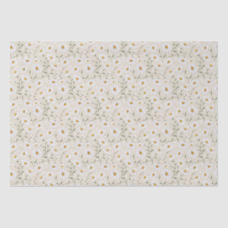 Daisies (Almond) – Watercolor Floral Pattern Tissue Paper