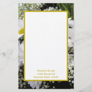 Daisies and Baby Breaths Stationery