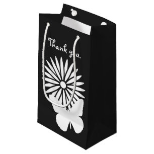 Daisies and Butterflies in Black Gift Bag