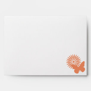 Daisies and Butterflies in Coral Envelopes