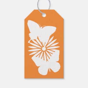 Daisies and Butterflies in Orange Gift Tag