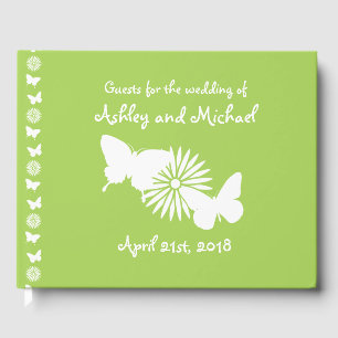 Daisies and Butterflies in Peridot Guest Book