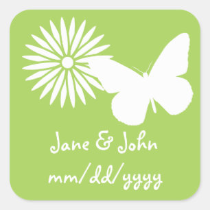 Daisies and Butterflies in Peridot Sticker