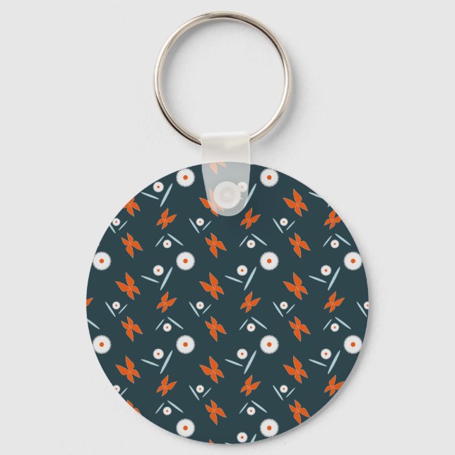 Daisies and Butterflies Keychain (Front)