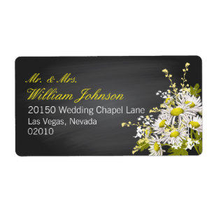 Daisies and Chalkboard Wedding Label