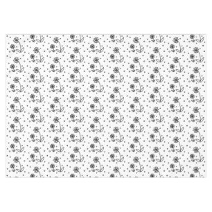 Daisies and Dots 2 - Black and White  Tablecloth
