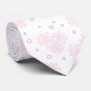Daisies and Dots - Pastel Pink, Yellow and Purple Tie