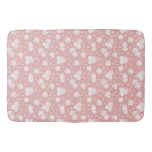 Daisies and Dots - Pink and White Bath Mat