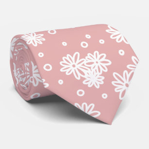 Daisies and Dots - Pink and White Tie