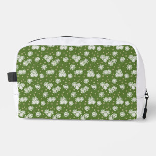 Daisies and Dots - White, Sand and Palm Green Dopp Kit