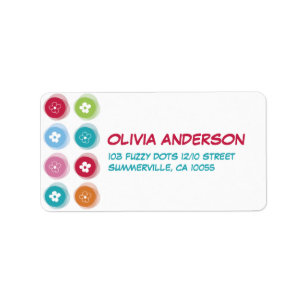 Daisies and Fun Fuzzy Colour Dots Address Labels